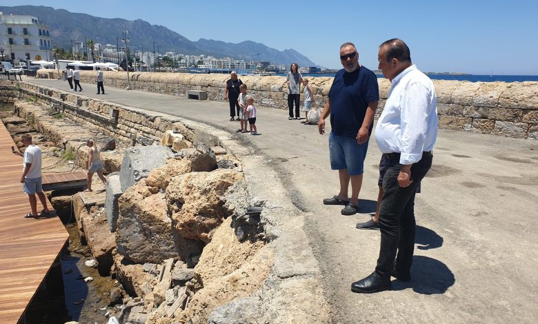 Ataoğlu, Girne Antik Liman’daki iskele çalışmalarını inceledi