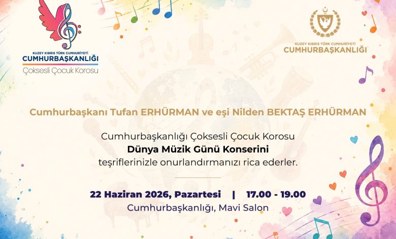 Cumhurbaşkanlığı Çoksesli Çocuk Korosu, Dünya Müzik Günü Konseri düzenliyor