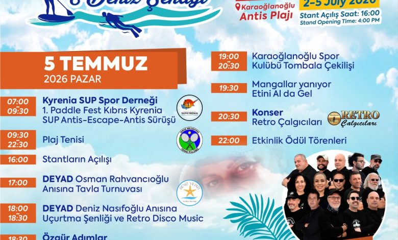 Karaoğlanoğlu Spor Oyunları ve Deniz Şenliği 2-5 Temmuz arasında yapılacak