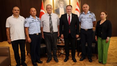 Öztürkler, Kıbrıs Türk Polis Mensupları Derneği heyetini kabul etti