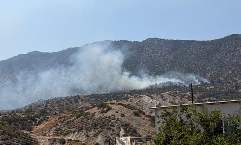 Tirmen’deki yangına havadan müdahale ediliyor