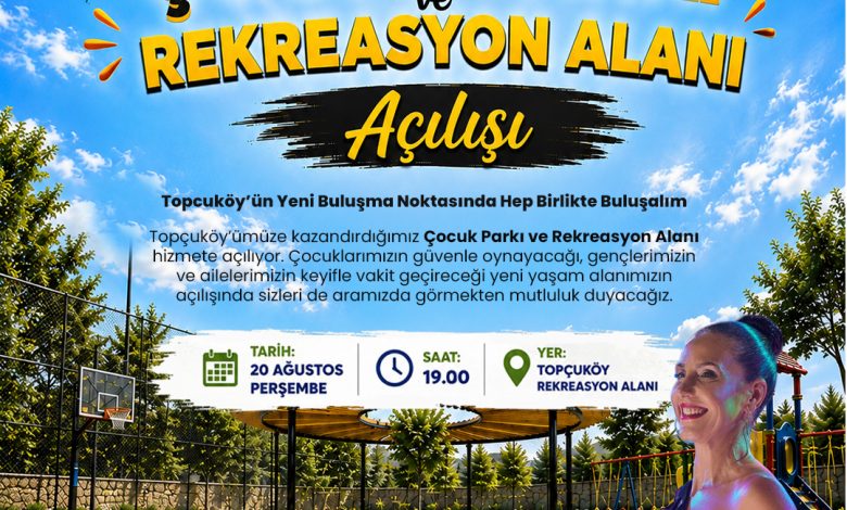 Topçuköy Çocuk Parkı ve Rekreasyon Alanı yarın açılıyor