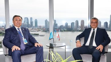 Cumhurbaşkanı Erhürman, New York'ta TDT Genel Sekreteri Ömüraliyev ile görüştü