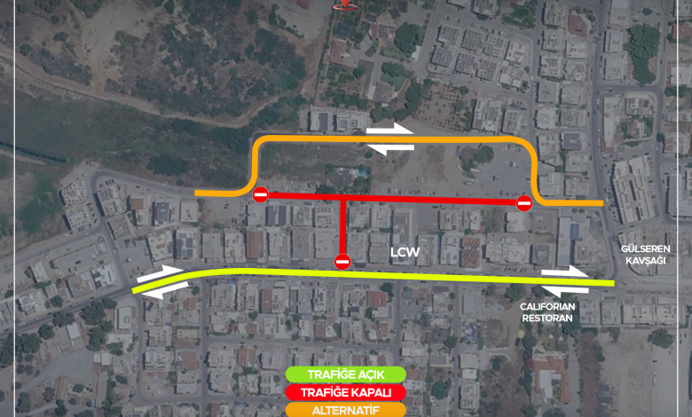 Gazimağusa'da Faiz Kaymak Sokak 3 gün boyunca trafiğe kapalı olacak