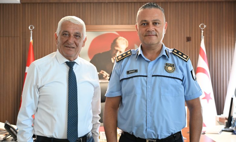 Güzelyurt Polis Müdürü Hüseyin Kafa, Güzelyurt Belediye Başkanı Özçınar’ı ziyaret etti