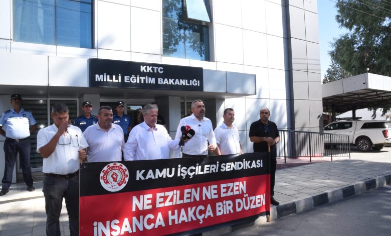Kamu-İş, Milli Eğitim Bakanlığı önünde eylem yaptı