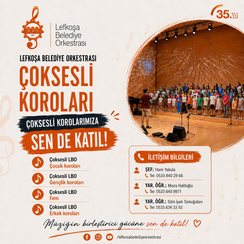 Lefkoşa Belediye Orkestrası, Halk Müziği Korosu için seçmeler düzenliyor