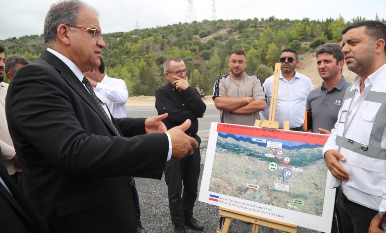 Bayındırlık Bakanı Sucuoğlu, Girne dağ yolunda incelemelerde bulundu