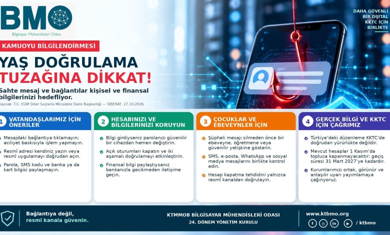 Bilgisayar Mühendisleri Odası'ndan yaş doğrulama mesajlarıyla ilgili uyarı
