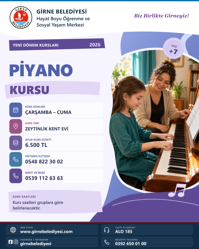 Girne Belediyesi yeni dönem müzik kurs kayıtları başladı